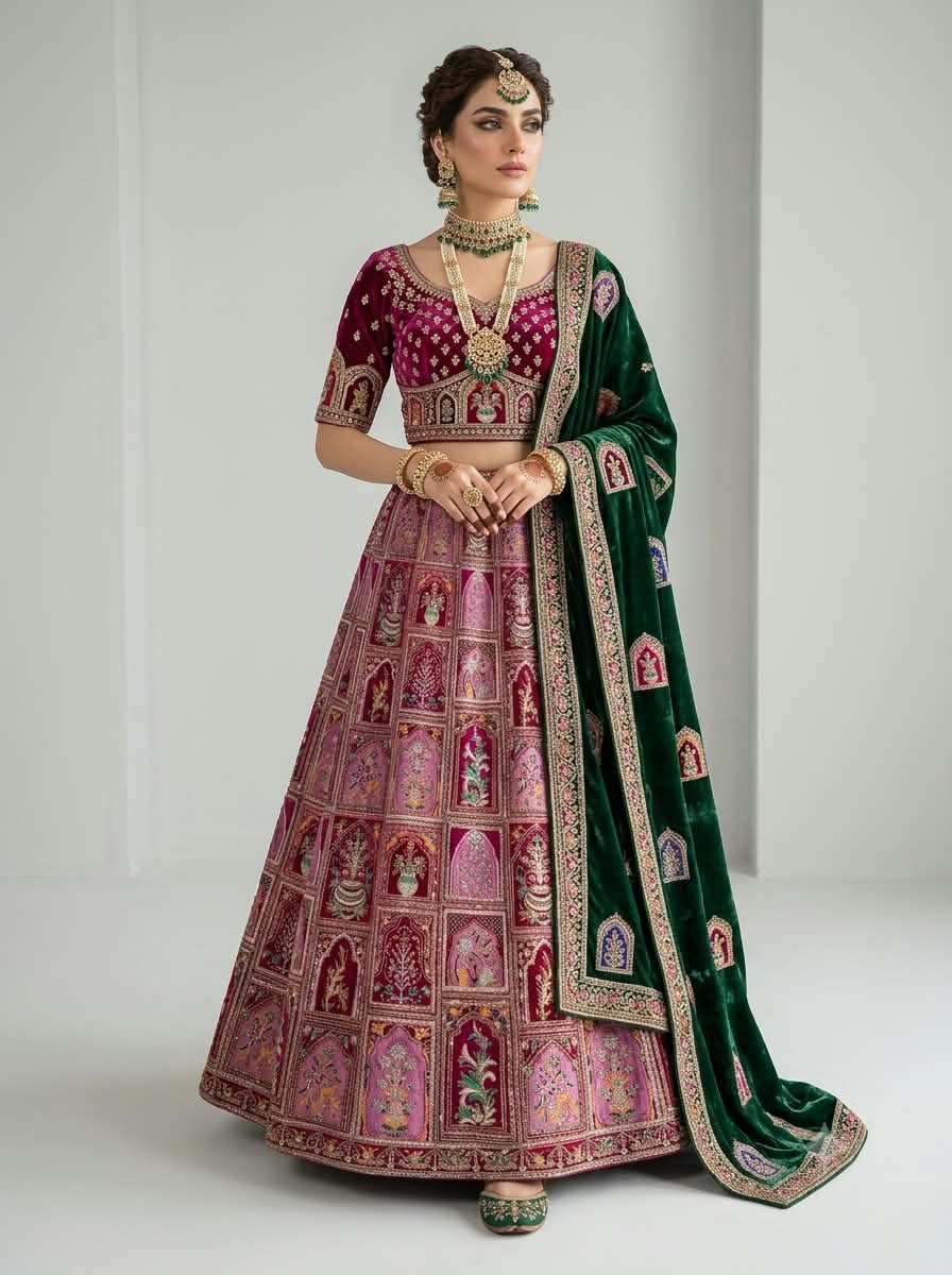 Customized Luxury Designer Wear & Mosaic Embroidered Fabric | Made to Order | Happiness