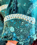 Customized Teal Bazu Design - Loop Braid Lace with Organza Embroidered Border - Hashtag Happiness Special - Hashtag Happiness