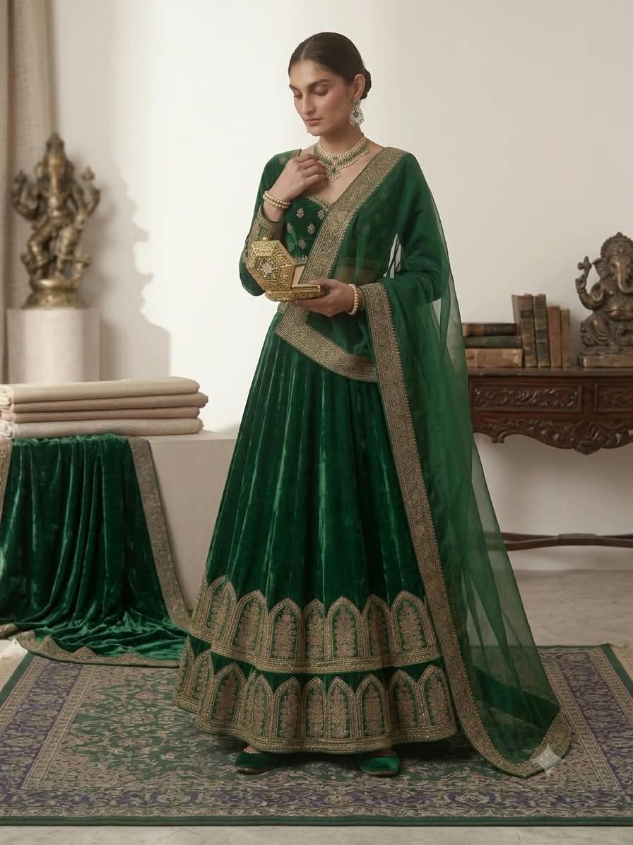 Customized Luxury Designer Wear & Mosaic Embroidered Fabric | Made to Order | Happiness
