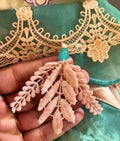 Handmade Lace Cutwork Tussle - Leaf Motif with Bead - For Dupatta, Daman & Sleeves - Hashtag Happiness
