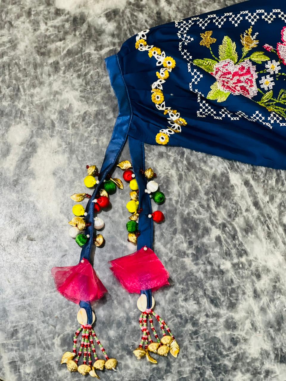 new sleeves design with handmade thread beads and dori tassels front narrow look by hashtag happiness