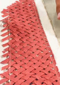Red Fabric Weaving Chatai Design - Best for Patching & Joint Work - Designer Panel - Hashtag Happiness Bespoke - Hashtag Happiness